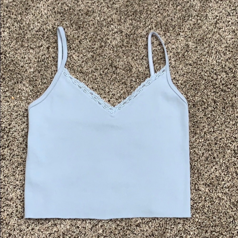 Brandy Melville light blue lace trim tank!